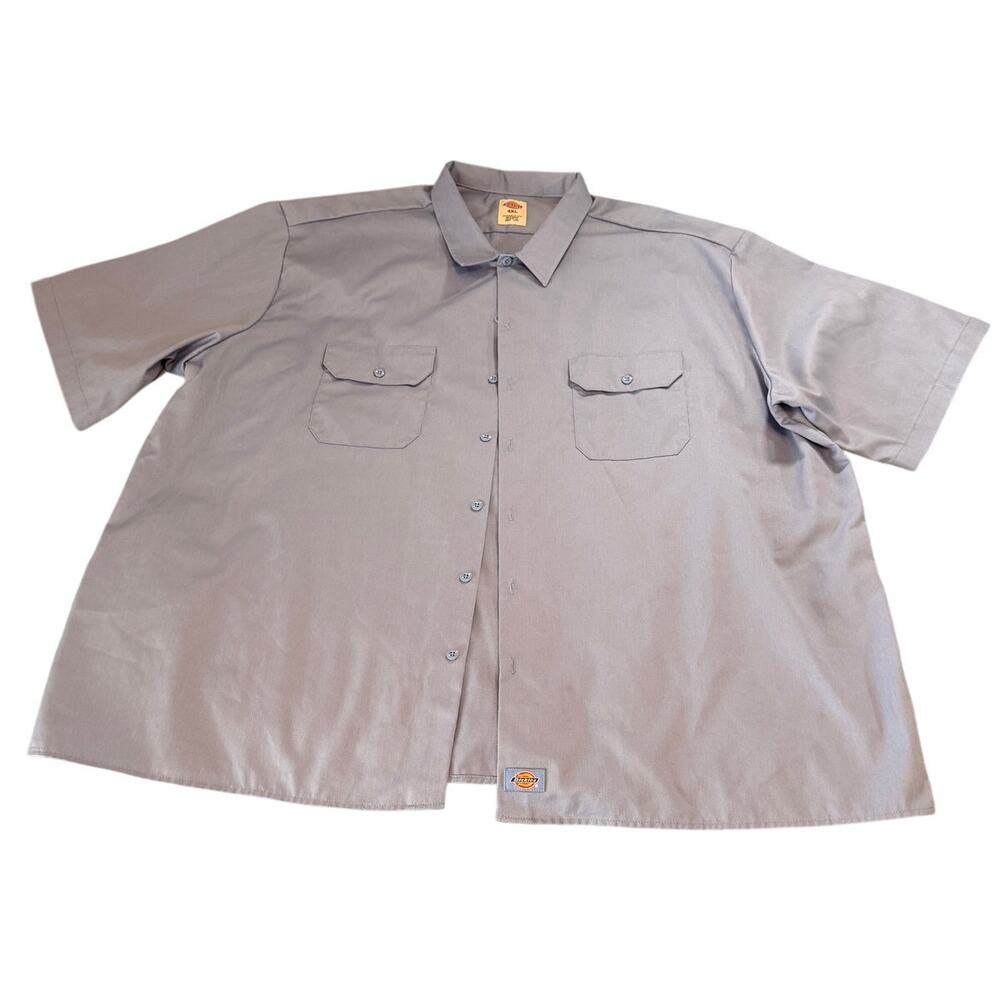 Dickies Mens 4XL Blue Short Sleeve Work Shirt Button Up Dual Pocket Workwear
